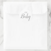 Sticker Rond Oh Baby Boy Genre Révéler Bleu Script (Sac)