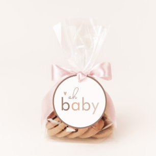 Sticker Rond Oh Baby Genre Neutre Baby shower moderne