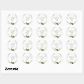 Sticker Rond Oh Baby Modern Green Baby shower Feuille (Feuille)