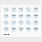 Sticker Rond Oh Baby Moderne Baby shower Simple (Feuille)