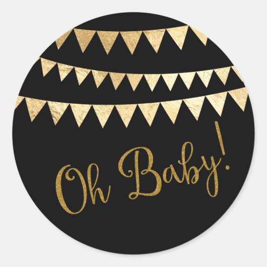 Sticker Rond Oh Baby shower bébé (Devant)