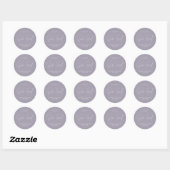 Sticker Rond oh Baby shower fille script violet lilas élégant (Feuille)