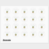 Sticker Rond Oh Baby Simple Baby shower Succulent (Feuille)