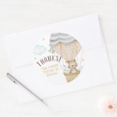Sticker Rond Oh Baby Teddy Bear Baby shower forestier neutre (Enveloppe)