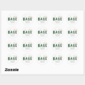 Sticker Rond Oh Baby Tropical Greenery Baby shower de plage (Feuille)