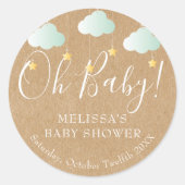 Sticker Rond Oh Baby Twinkle Twinkle Baby shower / Sprinkle (Devant)