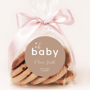 Sticker Rond Oh Bébé Beige