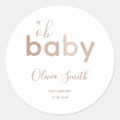 Sticker Rond Oh Bébé Beige Neutre (Devant)