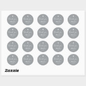 Sticker Rond Oh Bébé Gris Merci (Feuille)