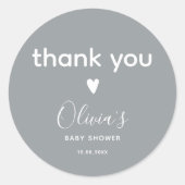 Sticker Rond Oh Bébé Gris Merci (Devant)