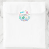 Sticker Rond Oh Bébé Sous Le Baby shower De Mer (Sac)