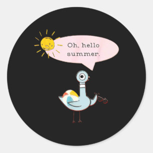 Sticker Rond Oh Bonjour Été Joli Oiseau