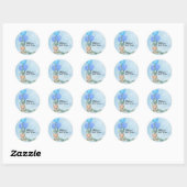 Sticker Rond Oh Boy Blue Balloon Eucalyptus Décoration de Gâtea (Feuille)