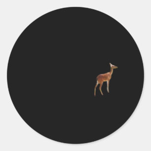 Sticker Rond Oh Cerf Design Minimaliste