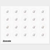 Sticker Rond Oh Cerf Design Rétro Classique (Feuille)