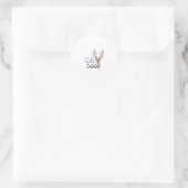 Sticker Rond Oh Cerf Design Rétro Classique (Sac)