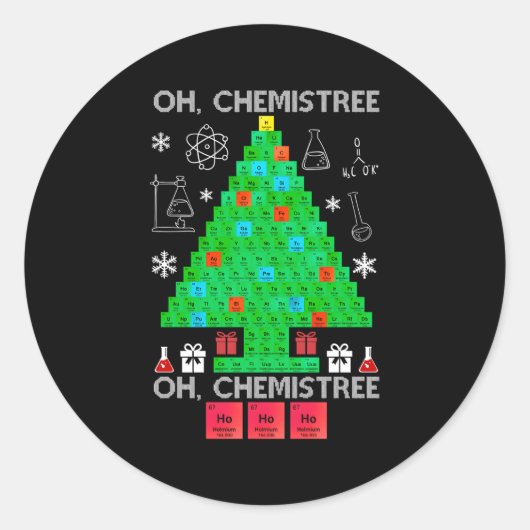 Sticker Rond Oh Chemist Tree Chemistree Science Chimie (Devant)