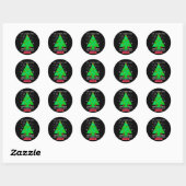 Sticker Rond Oh Chemistree Chemist Tree Funny Science Noël (Feuille)