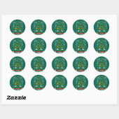 Sticker Rond Oh Chemistree Christmas Chemistry Science Periodic (Feuille)