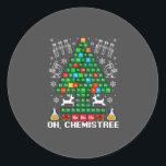 Sticker Rond Oh Chemistree Christmas Chemistry Science Periodic<br><div class="desc">Oh Chemistree Christmas Chemistry Science Periodic</div>