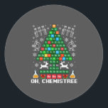 Sticker Rond Oh Chemistree Christmas Chemistry Science Periodic<br><div class="desc">Oh Chemistree Christmas Chemistry Science Periodic</div>