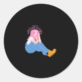 Sticker Rond Oh Deer Graphic Artistic Design  (Devant)