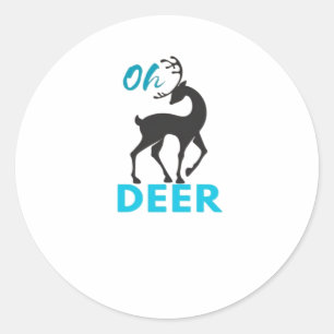 Sticker Rond Oh Deer Minimal Design