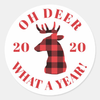 Sticker Rond Oh Deer Quelle année Buffalo a-t-il passé les vaca