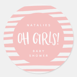 Sticker Rond Oh filles ! Les filles jumelles vous remercient de