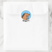 Sticker Rond Oh Hayyyyy Funny Horse Pun (Sac)
