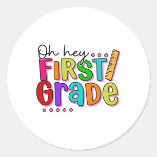 Sticker Rond Oh Hé Première année Ck à l'école pour les enseign