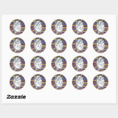 Sticker Rond Oh le coeur (Feuille)