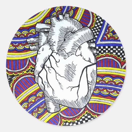 Sticker Rond Oh le coeur (Devant)