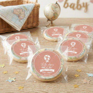 Sticker Rond "Oh les endroits où elle ira !" Baby shower Carte 