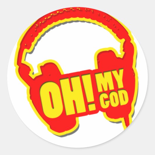 Sticker Rond oh mon dieu ! (Devant)