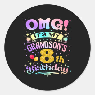 Sticker Rond Oh mon dieu, c'est l'anniversaire de mon petit-fil