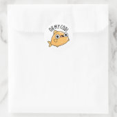 Sticker Rond Oh My Cod Funny Fish Pun (Sac)