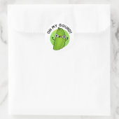 Sticker Rond Oh My Gourd Funny Veggie Pun (Sac)