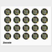 Sticker Rond Oh pour la Chance Drôle Saint Patrick Chardon (Feuille)