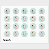 Sticker Rond Oh Quel Amusant Snowman Anniversaire (Feuille)