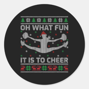 Sticker Rond Oh quel plaisir de soutenir les pom-pom girls moch
