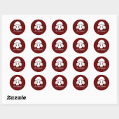 Sticker Rond Oh Shiitake (rouge foncé) (Feuille)