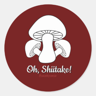 Sticker Rond Oh Shiitake (rouge foncé)