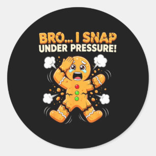 Sticker Rond Oh Snap biscuits homme en pain d'épices je craque