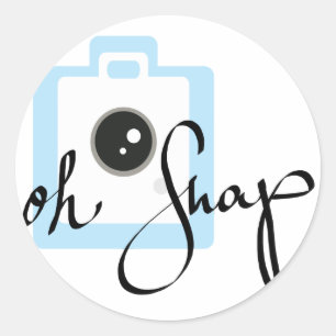 Sticker Rond Oh Snap caméra graphique