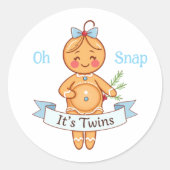 Sticker Rond Oh Snap C'est Twins Boy's Gingerbread Maman (Devant)