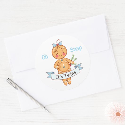 Sticker Rond Oh Snap C'est Twins Boy's Gingerbread Maman (Enveloppe)