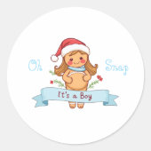 Sticker Rond Oh Snap C'est un garçon en pain d'épice maman (Devant)