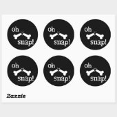 Sticker Rond Oh Snap Funny Radiology Brossé os (Feuille)