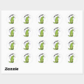 Sticker Rond Oh Snap Funny Snapping Crocodile Pun (Feuille)